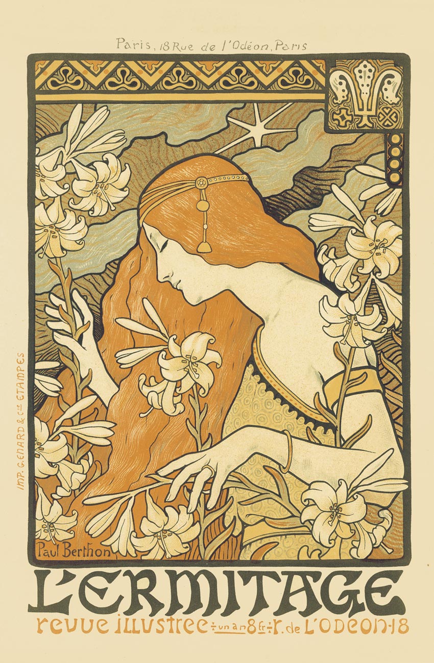 Paul Emile	Berthon (1872 - 1909), L'Ermitage képes folyóirat borítója, 1897